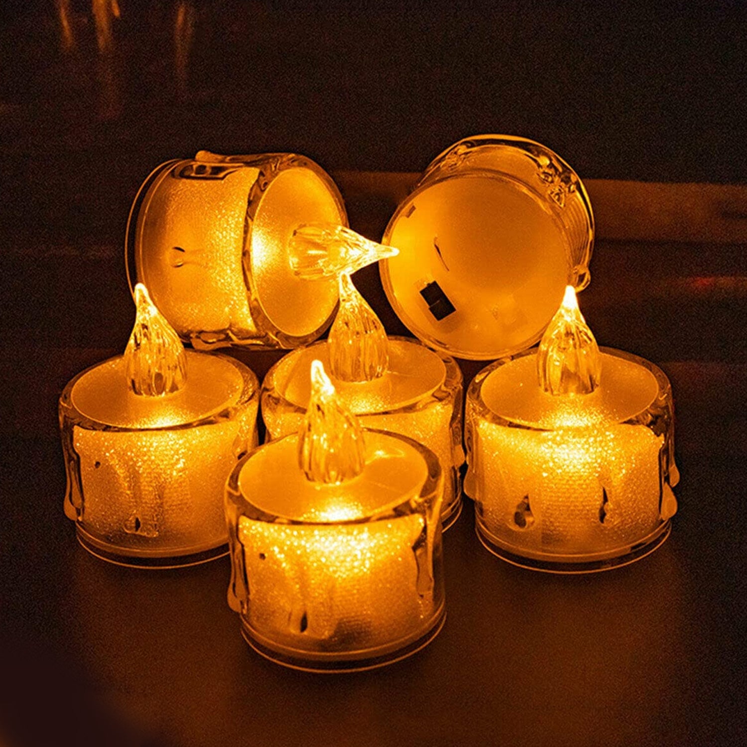 12 Pcs Flameless and Smokeless Decorative Acrylic Candles Transparent Led Tea Light Candle for Gifting, House, Diwali, Christmas, Festival, Events Decor Candles 12 Pcs Flameless and Smokeless Decorative Acrylic Candles Transparent Led Tea Light Candle for Gifting, House, Diwali, Christmas, Festival, Events Decor Candles